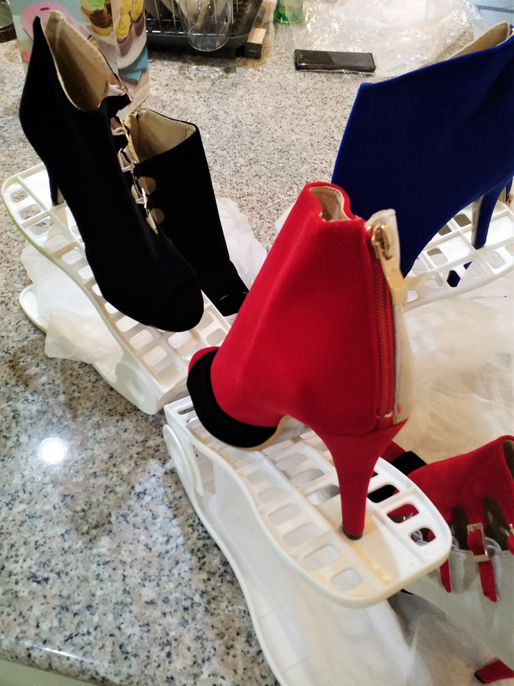 Velvety Open Toe  Heels - ENUBEE