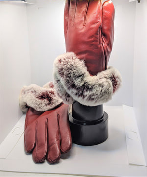 Women's gloves- Genuine Leather and Fur